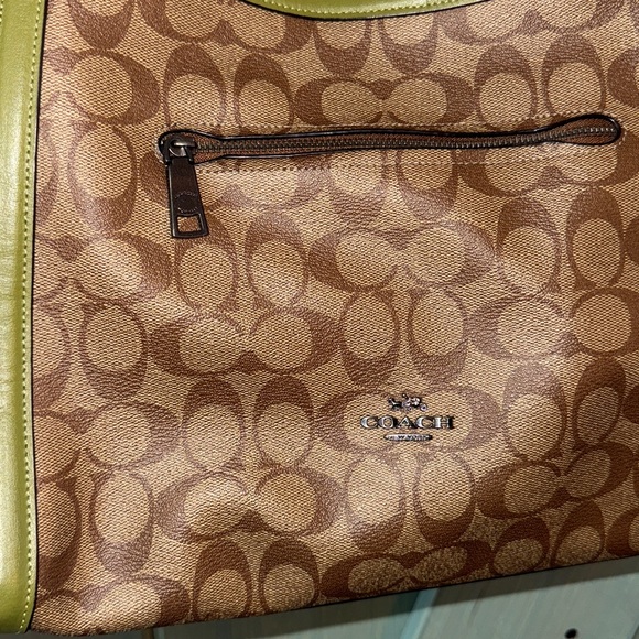 Coach Kristy shoulder bag brown and olive green EUC - Picture 2 of 7